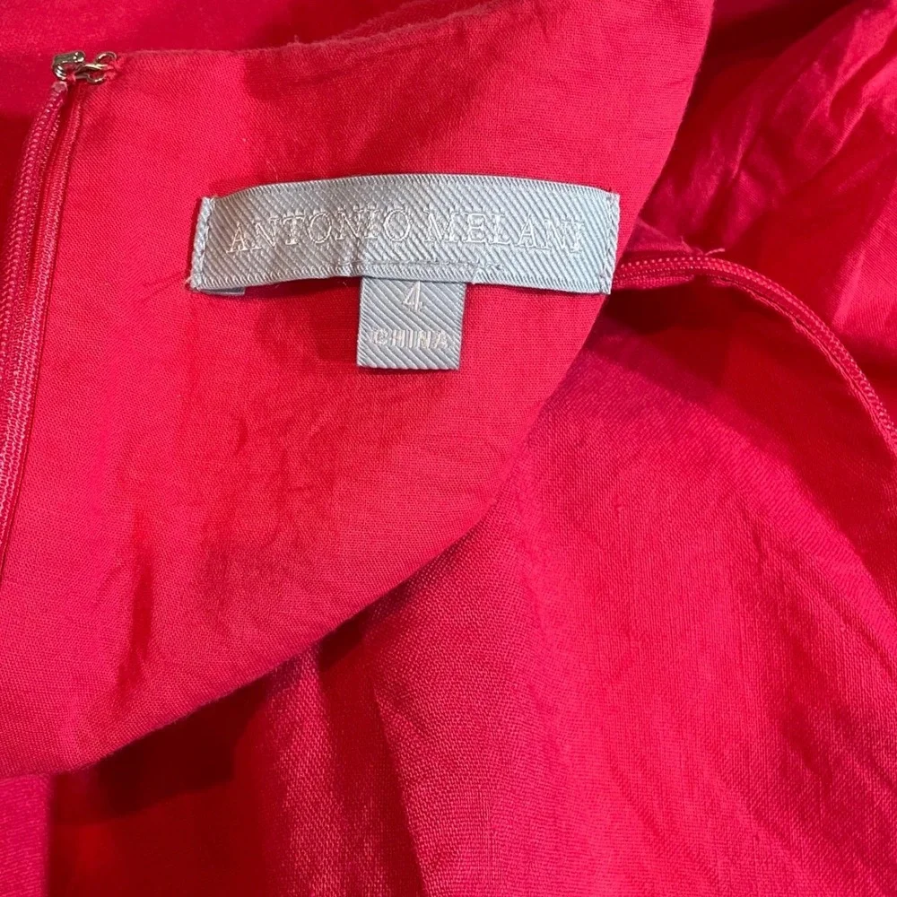 Antonio Melani Pink Linen Blend Sleeveless Wide Leg Belted Jumpsuit  4 Classic